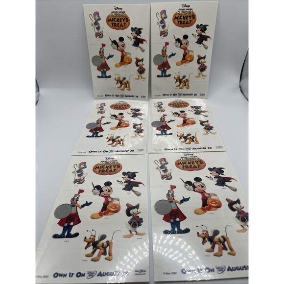 Disney Mickey Mouse Club House Treat Halloween DVD Temporary Tattoos Rare 6 Ct - Picture 2 of 12